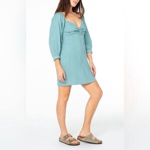Roxy Moonlight Shores Long Sleeve
Babydoll Dress Mineral Blue Size S NWT